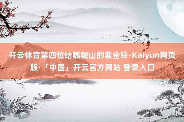开云体育第四位给麒麟山的紫金铃-Kaiyun网页版·「中国」开云官方网站 登录入口