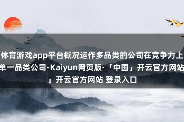 体育游戏app平台概况运作多品类的公司在竞争力上自然优于单一品类公司-Kaiyun网页版·「中国」开云官方网站 登录入口