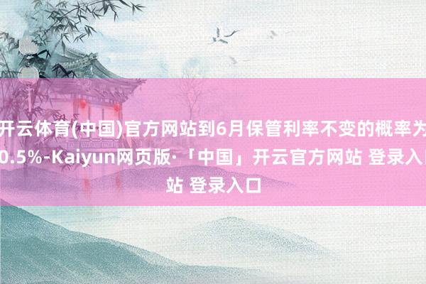开云体育(中国)官方网站到6月保管利率不变的概率为30.5%-Kaiyun网页版·「中国」开云官方网站 登录入口